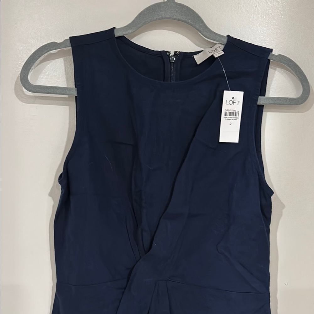 NWT LOFT Navy Sleeveless Dress